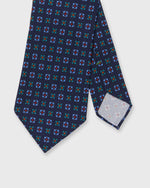 Load image into Gallery viewer, Silk Print Tie in Navy/Sky/Aegean Foulard
