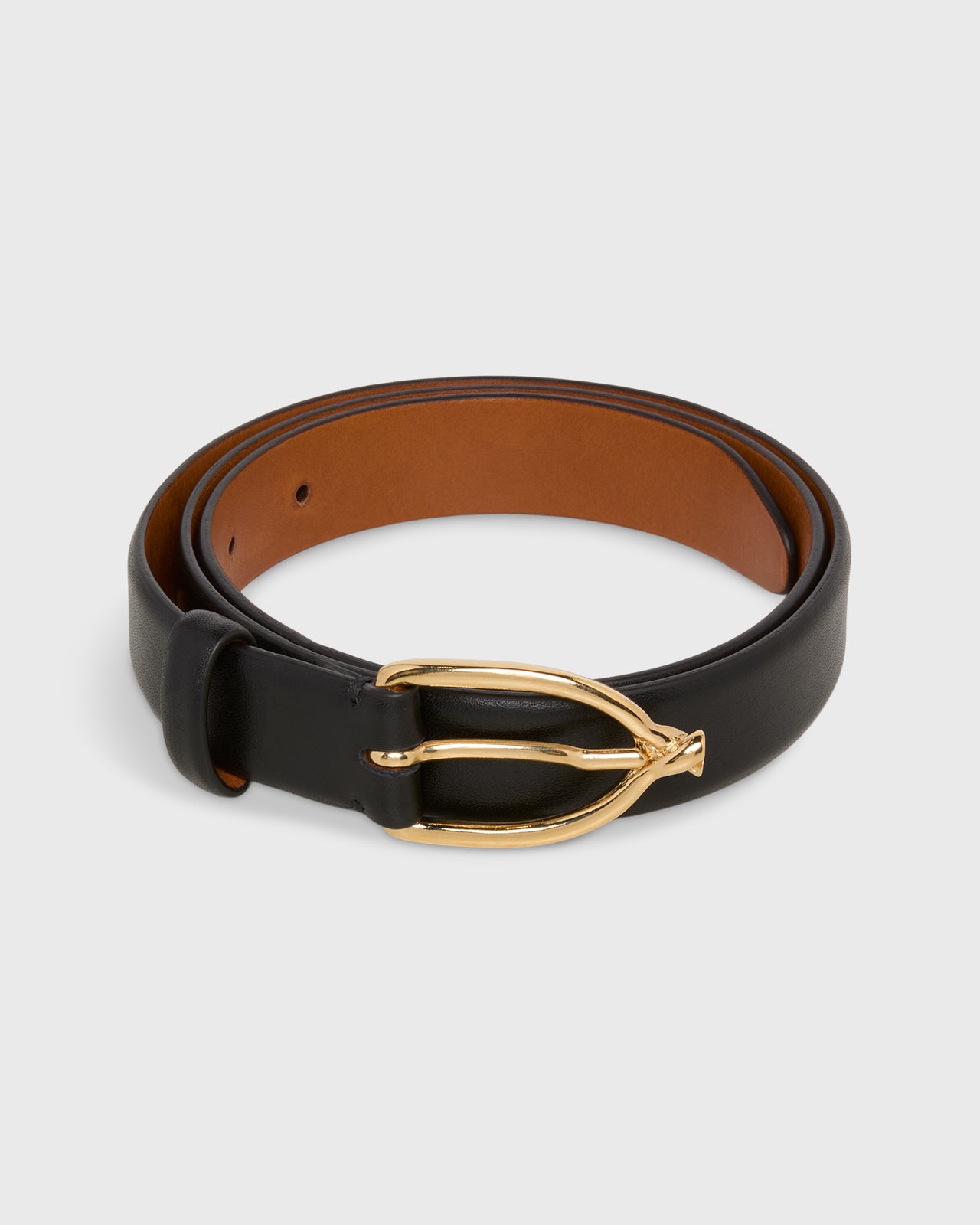 1" Twist Dress Belt in Black Calfskin