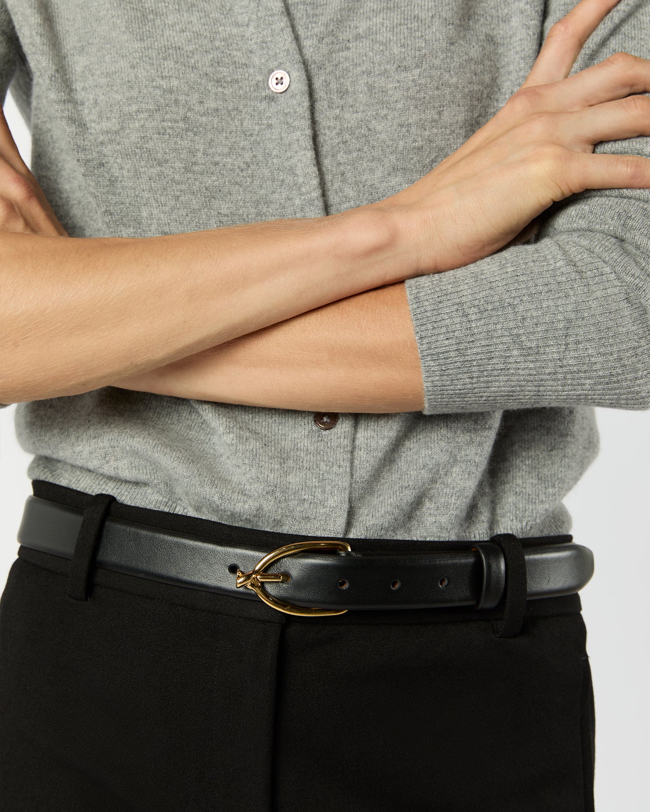 1" Twist Dress Belt in Black Calfskin