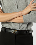 Load image into Gallery viewer, 1" Twist Dress Belt in Black Calfskin
