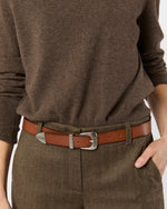 Load image into Gallery viewer, 1.25" Petite Western Belt in Cognac Leather
