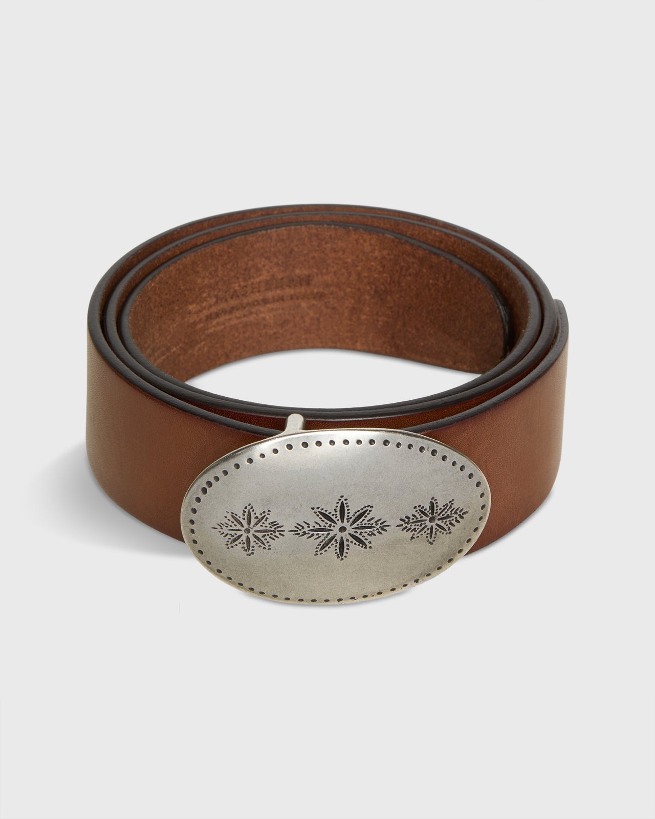 1.5" Edelweiss Oval Belt in Brown Leather