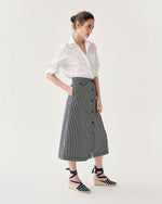 Load image into Gallery viewer, Robin Skirt in Indigo Railroad Stripe Denim
