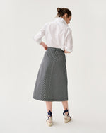 Load image into Gallery viewer, Robin Skirt in Indigo Railroad Stripe Denim
