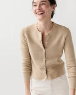 Load image into Gallery viewer, Aloise Cardigan in Crema Cotton/Silk
