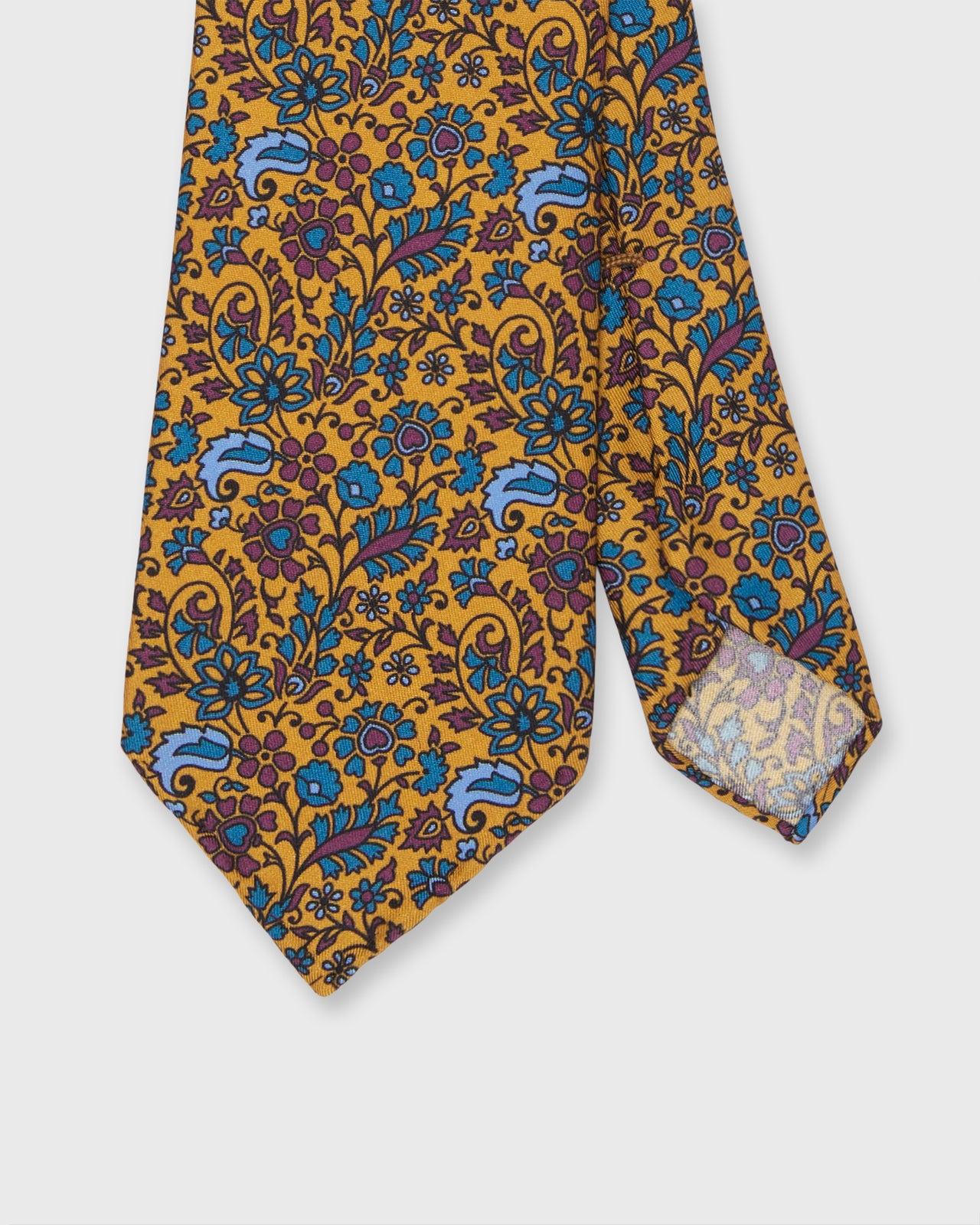 Silk Print Tie in Scotch/Aegean Floral