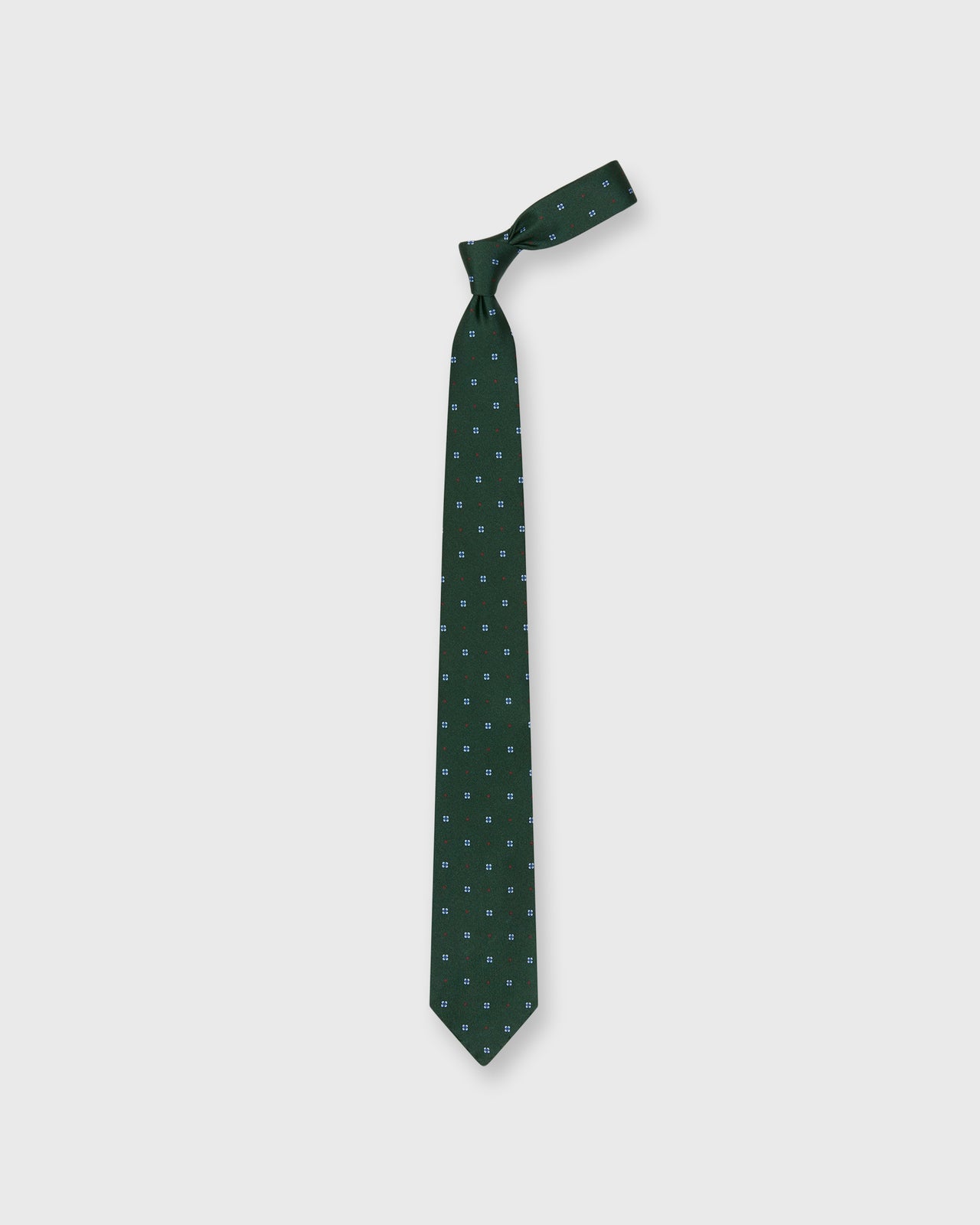Silk Print Tie in Forest/Sky Flower
