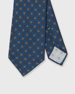 Load image into Gallery viewer, Silk Print Tie in Navy/Brown/Sky Flower
