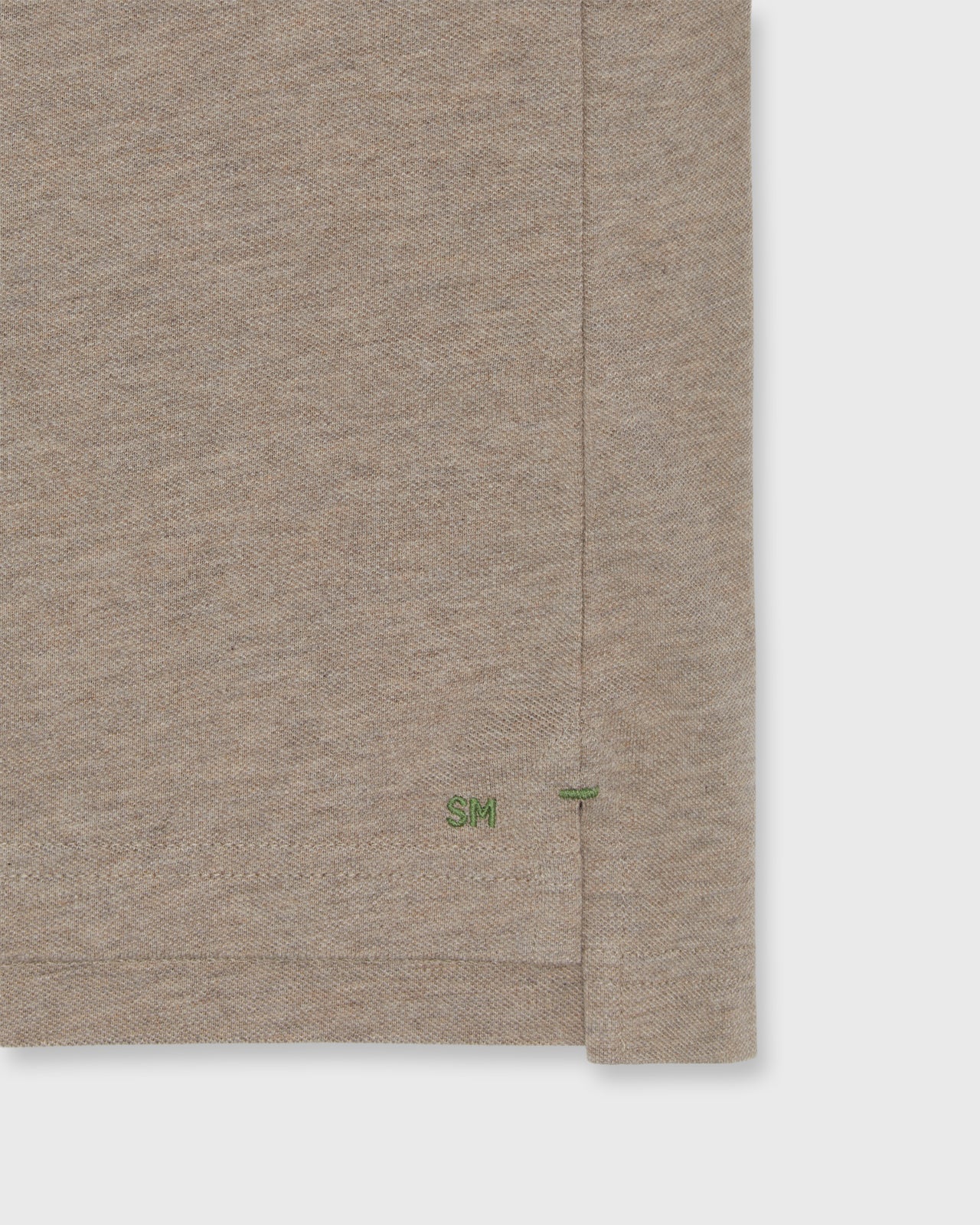 Court Polo in Heather Flax Pima Pique
