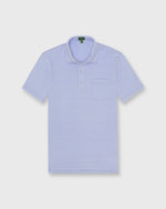 Load image into Gallery viewer, Short-Sleeved Polo in Light Blue/White Stripe Pima Jersey
