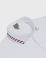 Load image into Gallery viewer, Court Polo in White/Navy/Red Pima Pique
