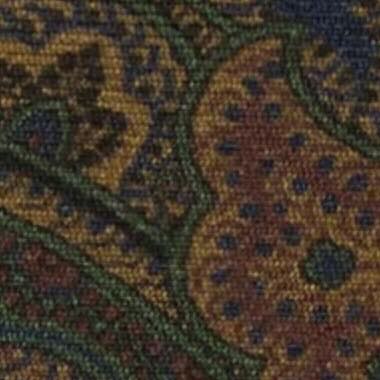 Silk Print Tie in Blue/Orange/Green Large Paisley