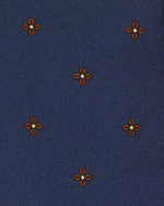 Load image into Gallery viewer, Silk Print Tie in Marine/Rust Flower
