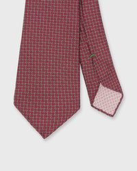 Silk Print Tie in Red/Sky/Yellow Ring