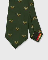 Silk Club Tie in Forest/Yellow Racket