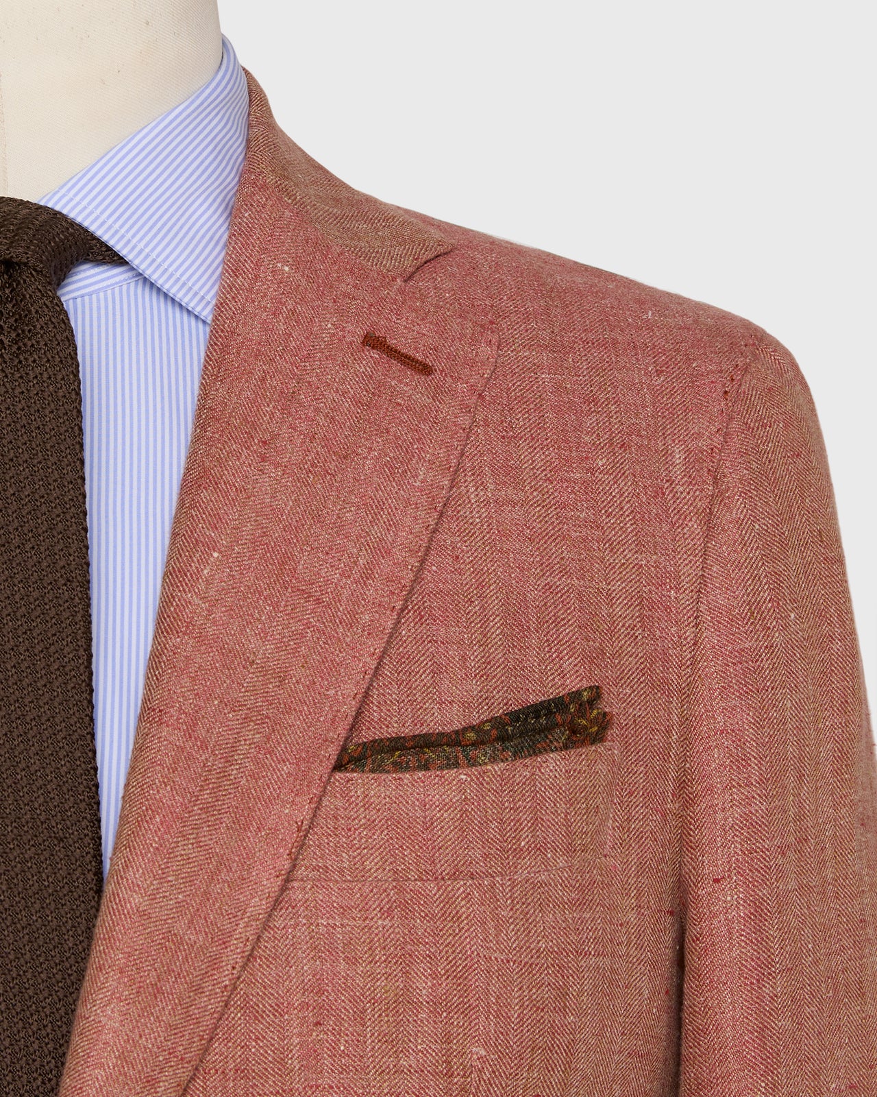 Kincaid No. 3 Jacket in Persimmon/Wheat Herringbone Linen