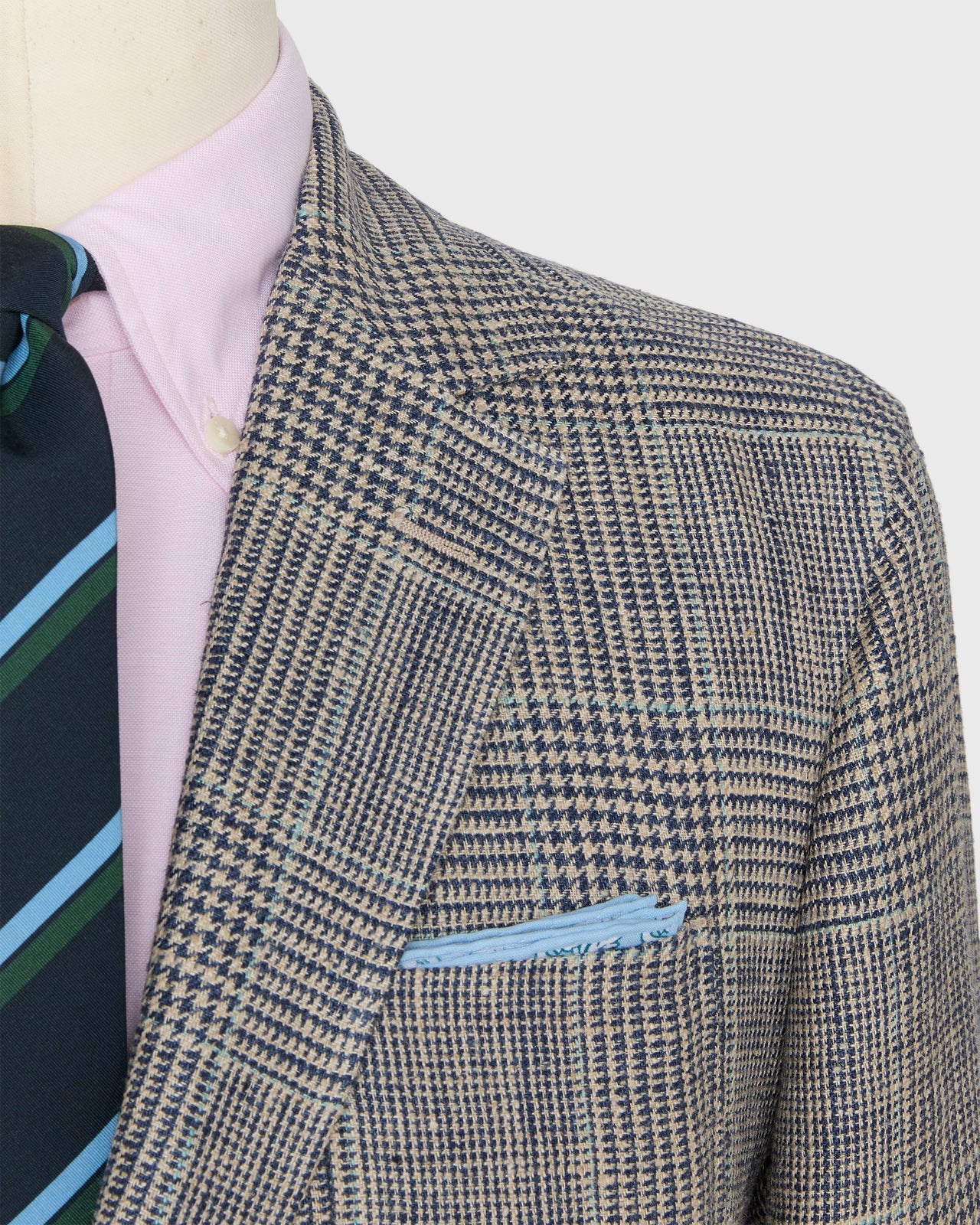 Ghost Blazer in Navy/Bone/Seaglass Glen Plaid Hopsack