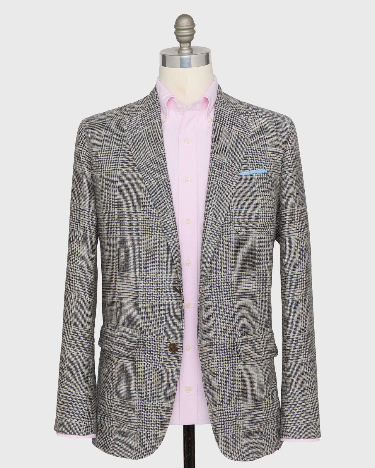 Ghost Blazer in Navy/Bone/Seaglass Glen Plaid Hopsack