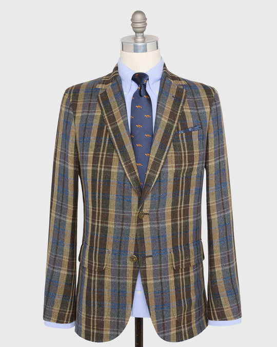 Ghost Blazer in Blue/Brown/Tan Rustic Hopsack