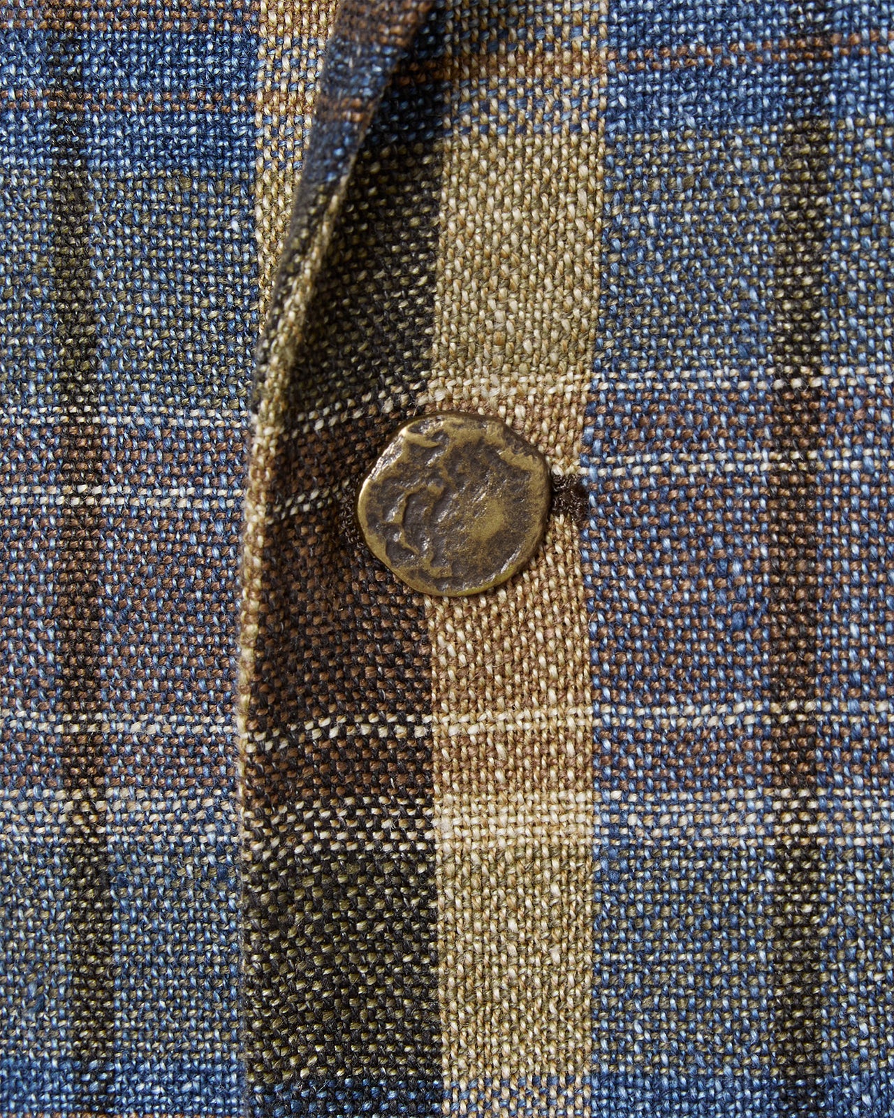 Ghost Blazer in Blue/Brown/Tan Rustic Hopsack