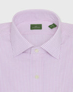 Load image into Gallery viewer, Spread Collar Dress Shirt in Pink Graph Check Poplin
