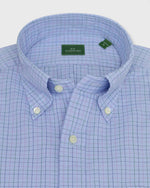 Load image into Gallery viewer, Button-Down Sport Shirt in Sky/Lavender/Green Tattersall Cotolino

