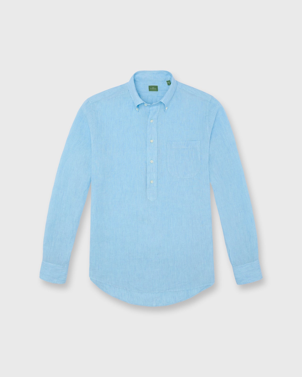 Button-Down Popover Sport Shirt in Seaglass Linen