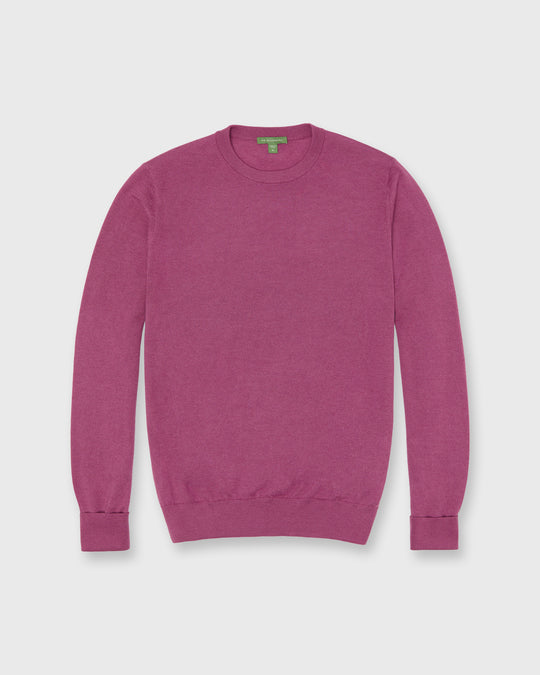 Fine-Gauge Crewneck Sweater in Rose Cashmere
