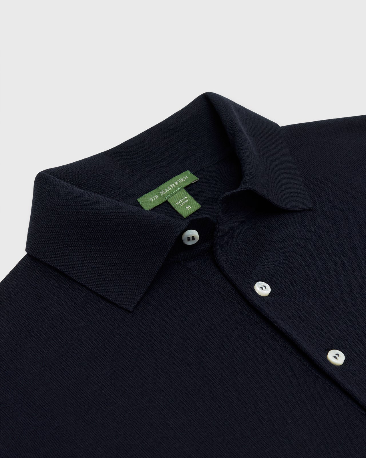 Hyannis Polo Sweater in Navy Escorial Wool