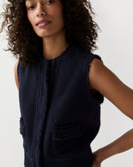 Load image into Gallery viewer, Regine Vest in Navy Bouclé Tweed
