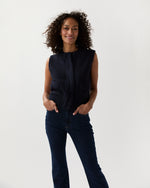 Load image into Gallery viewer, Regine Vest in Navy Bouclé Tweed
