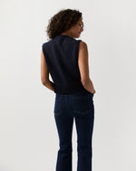 Load image into Gallery viewer, Regine Vest in Navy Bouclé Tweed
