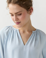 Load image into Gallery viewer, Ariana Blouse in Pale Blue Silk Crepe De Chine
