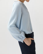 Load image into Gallery viewer, Ariana Blouse in Pale Blue Silk Crepe De Chine
