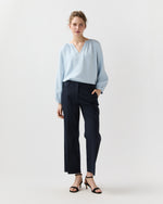 Load image into Gallery viewer, Ariana Blouse in Pale Blue Silk Crepe De Chine
