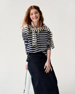 Load image into Gallery viewer, Franny Rugby Polo in Navy/White Heavy Jersey
