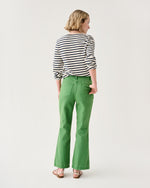 Load image into Gallery viewer, Kendall Flare 5-Pocket Jean in Green Stretch Canvas
