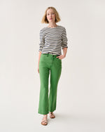 Load image into Gallery viewer, Kendall Flare 5-Pocket Jean in Green Stretch Canvas

