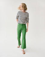 Load image into Gallery viewer, Kendall Flare 5-Pocket Jean in Green Stretch Canvas

