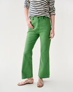Load image into Gallery viewer, Kendall Flare 5-Pocket Jean in Green Stretch Canvas
