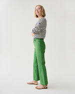 Load image into Gallery viewer, Kendall Flare 5-Pocket Jean in Green Stretch Canvas
