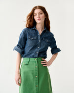 Load image into Gallery viewer, Western Shirt in 3-Year Indigo Lightweight Denim
