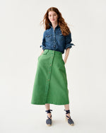 Load image into Gallery viewer, Robin Skirt in Green Stretch Canvas
