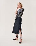 Load image into Gallery viewer, Willa Skirt in Navy Nylon Faille
