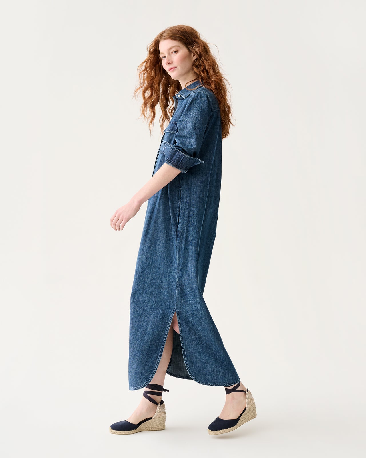 Priya Dress in 5-Year Indigo Lightweight Denim