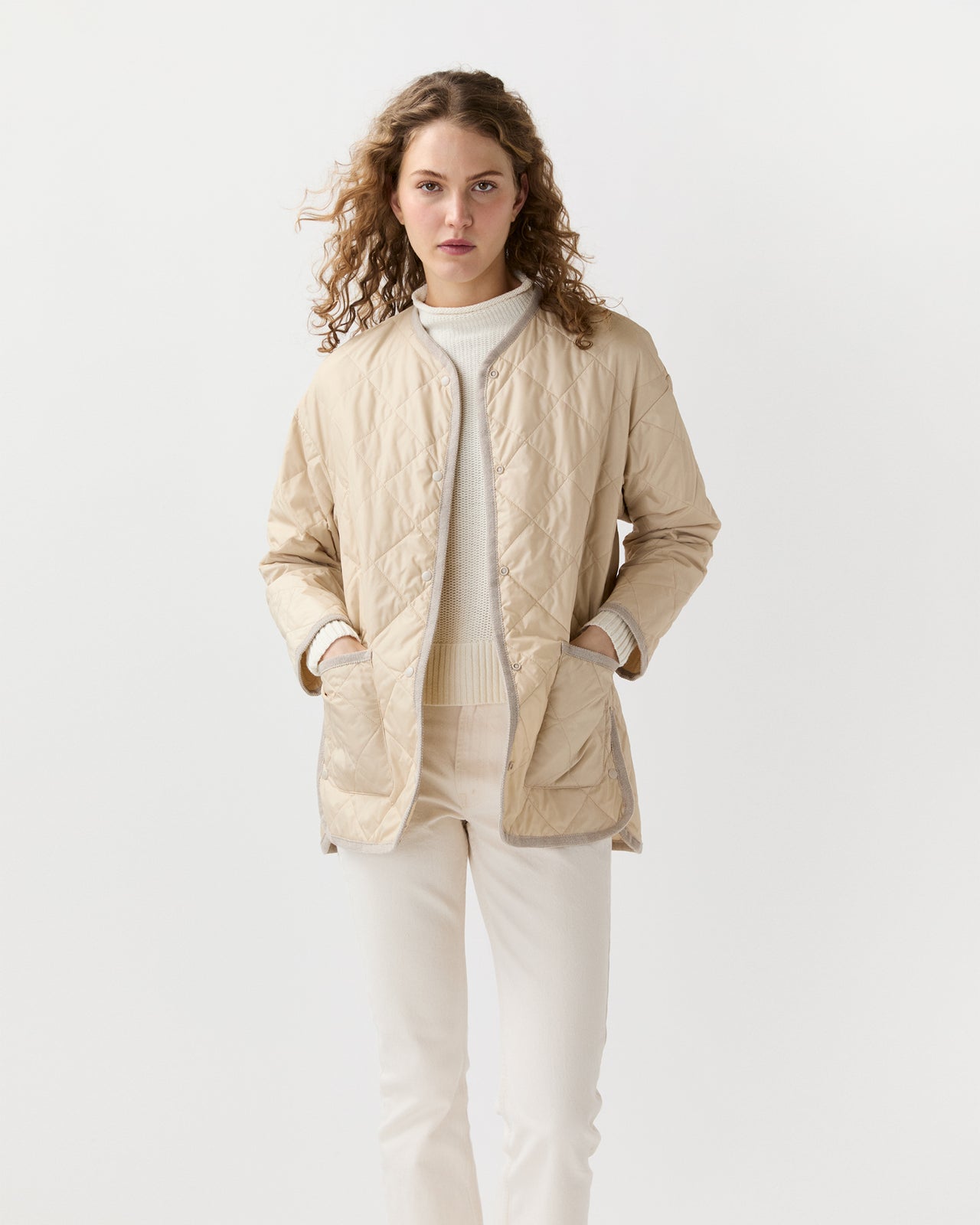 May Cashpad Jacket in Sand Nylon