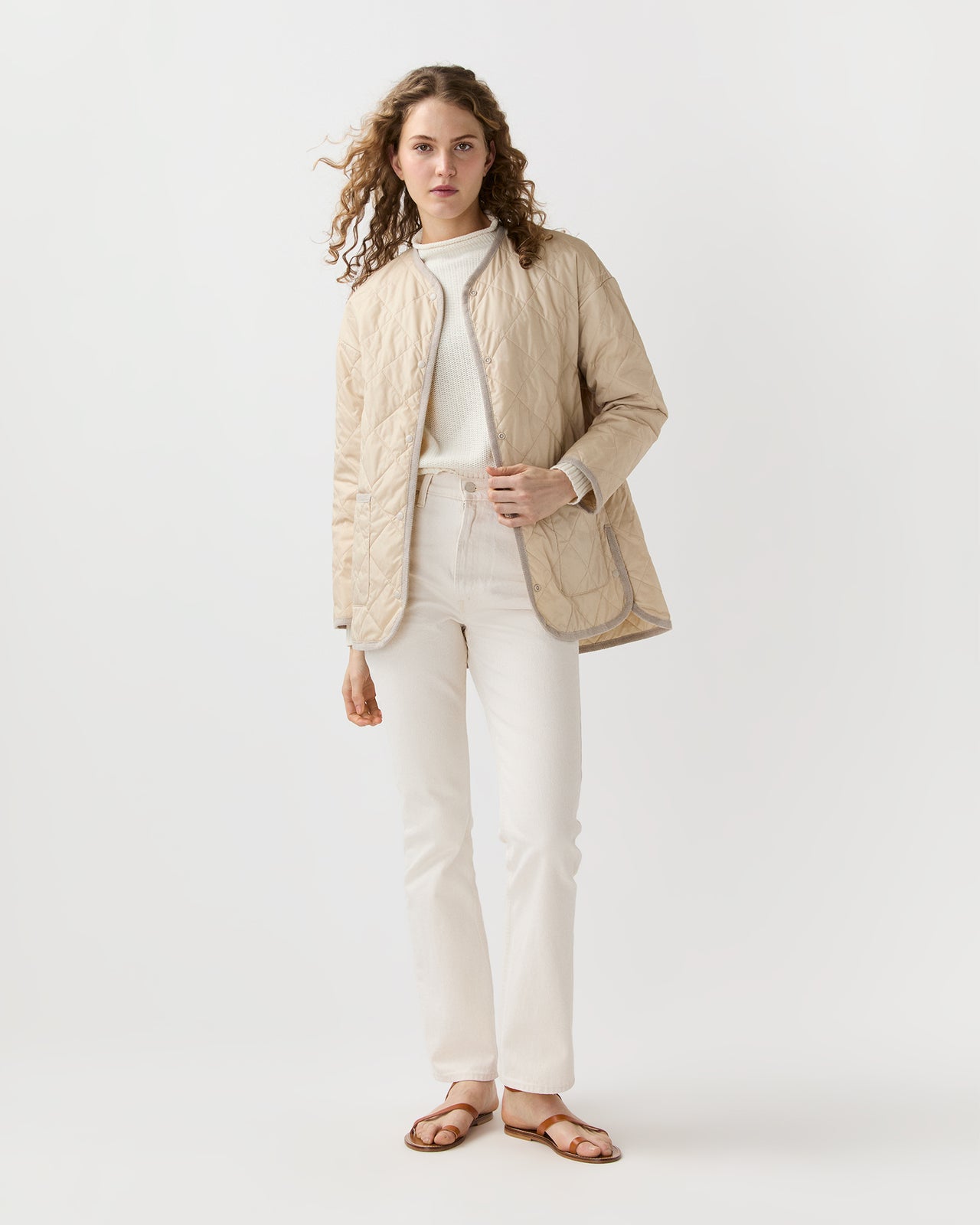 May Cashpad Jacket in Sand Nylon