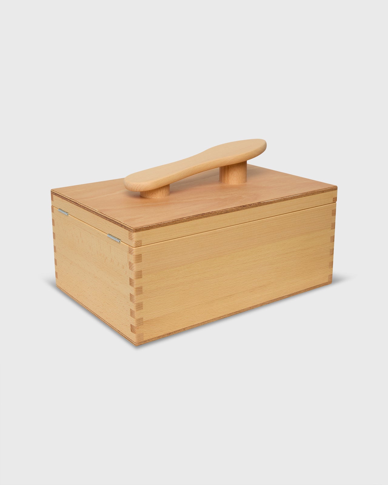 Shoe Cleaning Box With Folding Lid in Oiled Beechwood