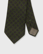 Load image into Gallery viewer, Hand-Rolled Wool Print Tie in Fern/Navy/Rust Flower
