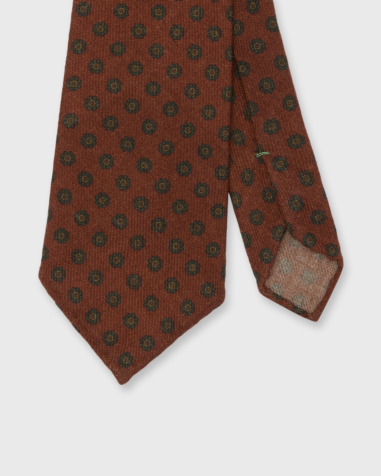 Wool Print Tie in Rust/Fern/Tobacco Flower